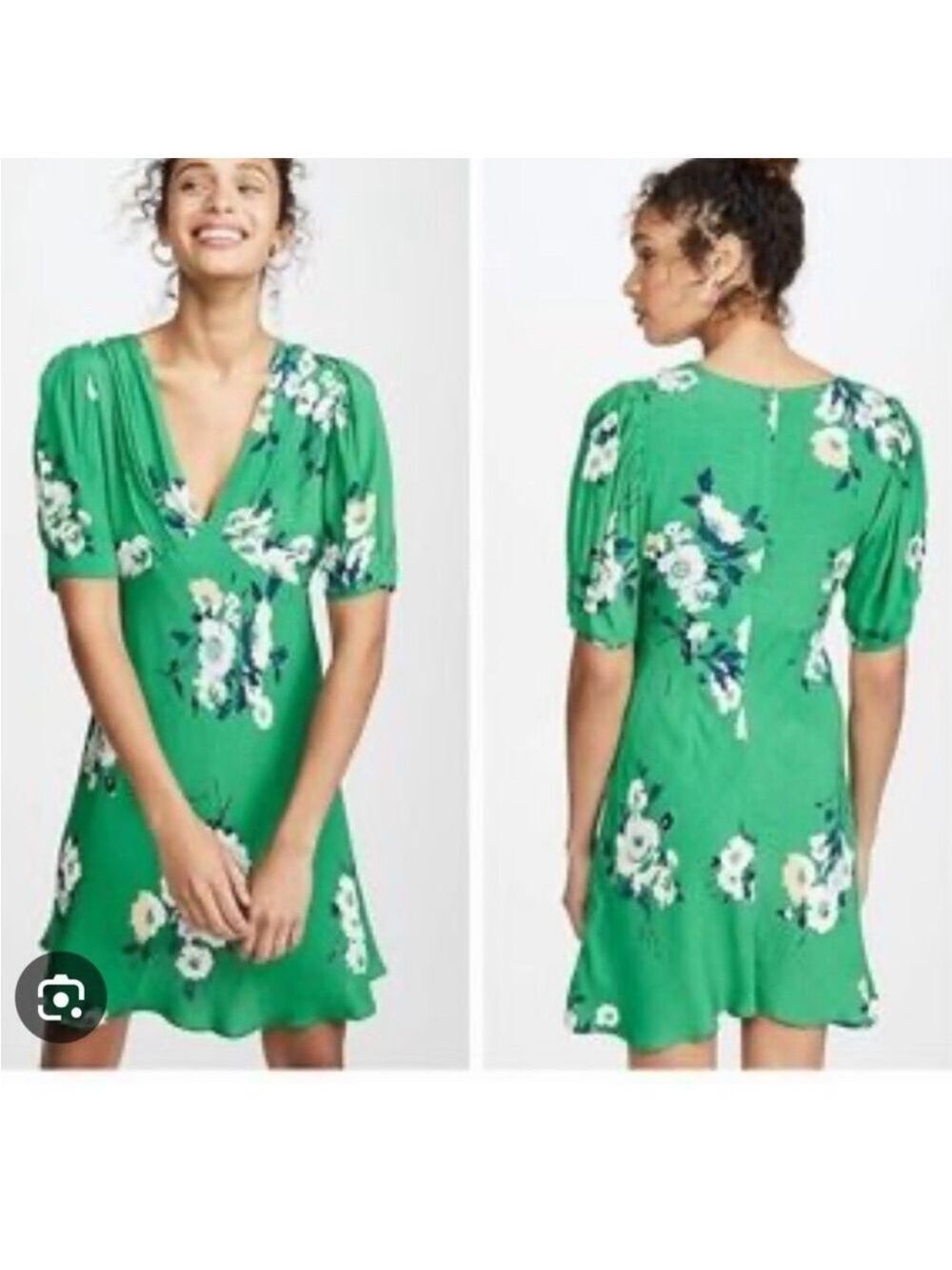 Free People Emerald Floral Mini Dress size 8
